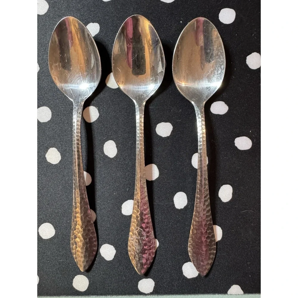 12 Piece Martha Stewart MSE Stainless Steel Hammered Silverware Replacements